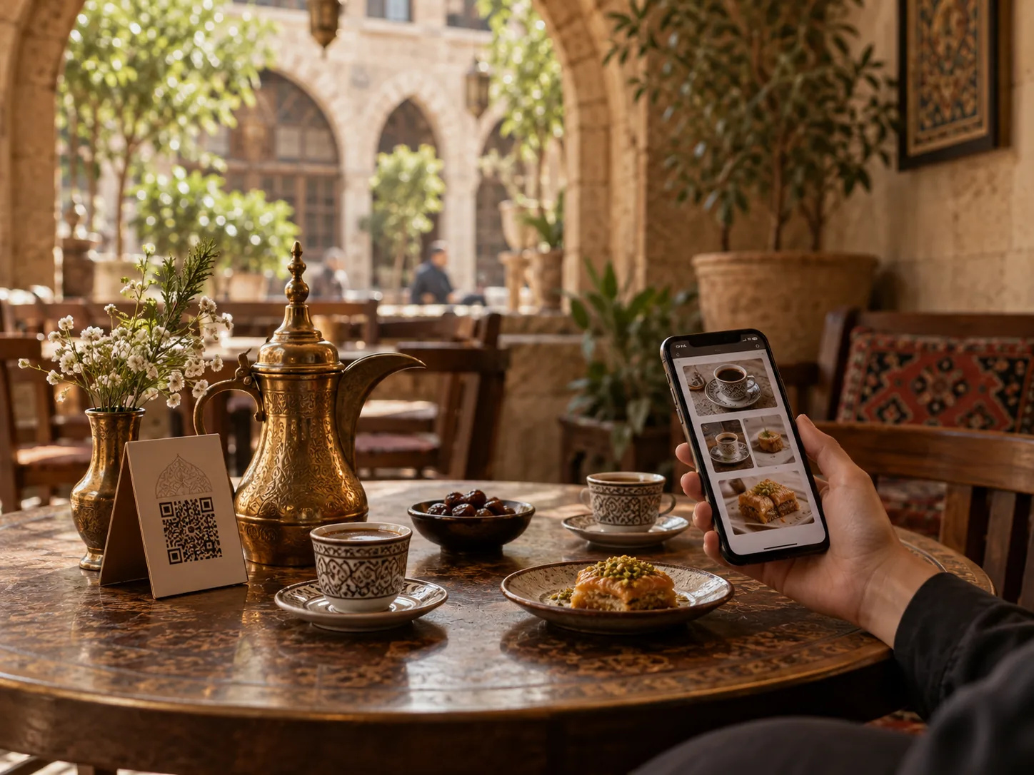 صورة توضيحية لمنيو مقهى رقمي