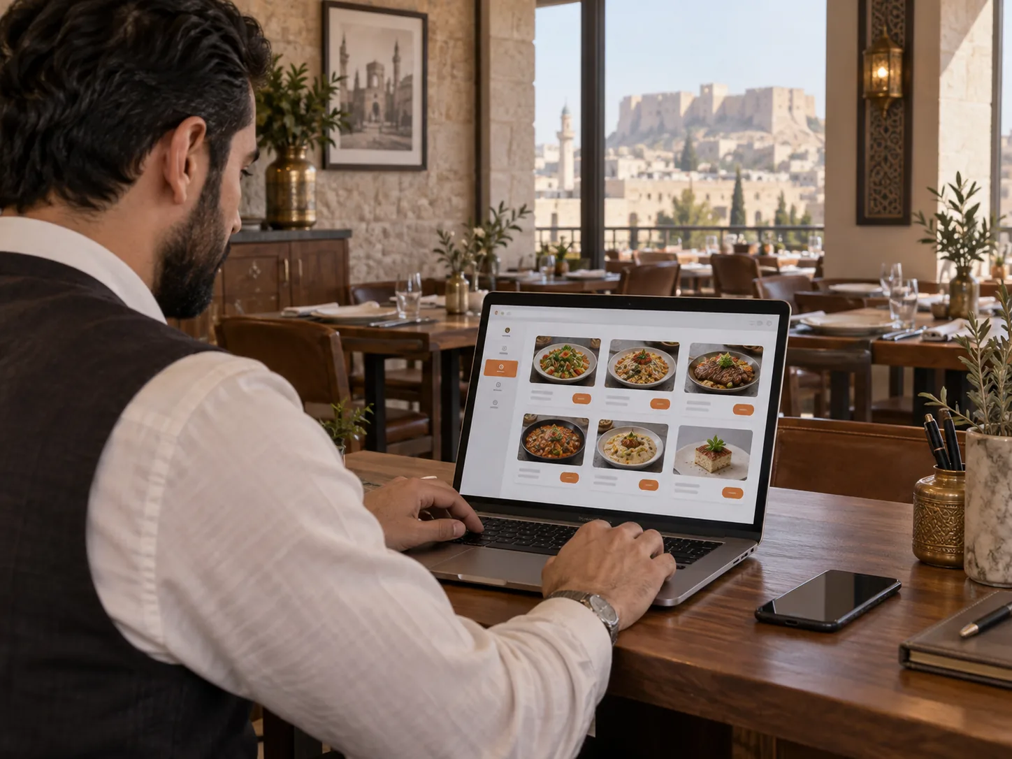 صورة توضيحية لإدارة أصناف المطعم وأسعارها