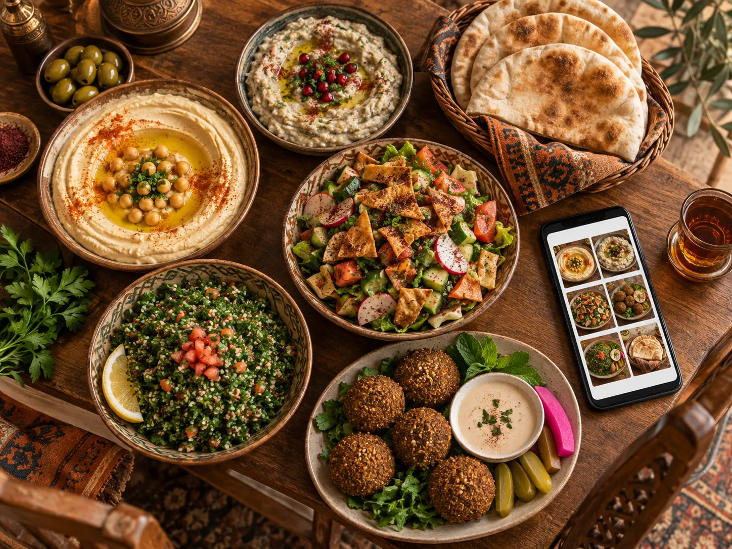صورة توضيحية لعرض أصناف الطعام في المنيو